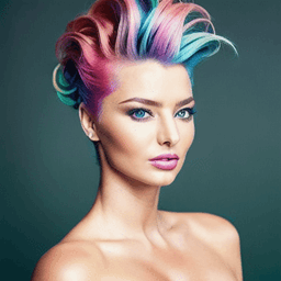 Pompadour Rainbow Hairstyle AI avatar/profile picture for women